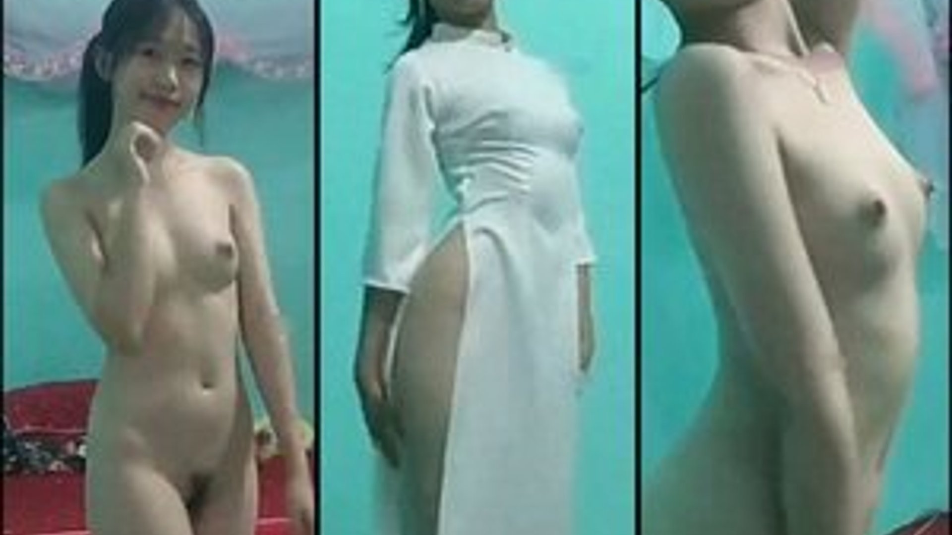 ⁣Phương Nhi chát sét mặc áo dài show vú ưỡn ẹo cho ny xem